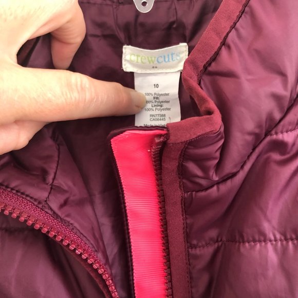 BEAUTIFUL Burgundy Crewcuts  Puffy Vest - Picture 3 of 4